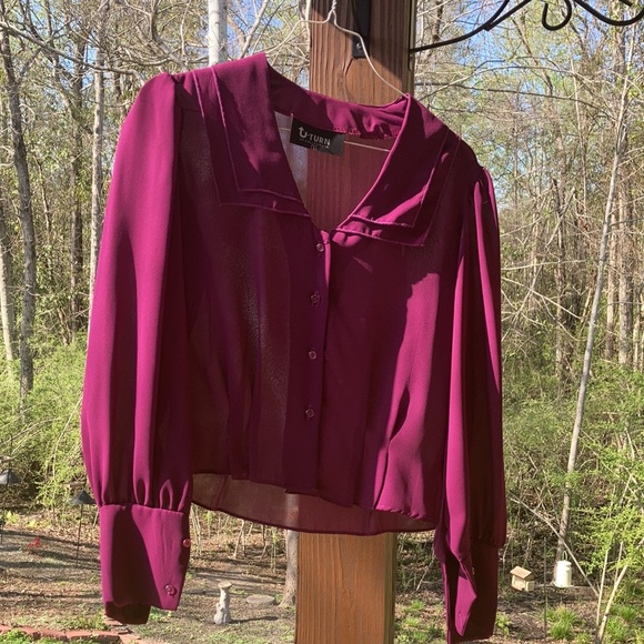 Vintage 70s/80s U-Turn of California Silk Blouse - Picture 1 of 2